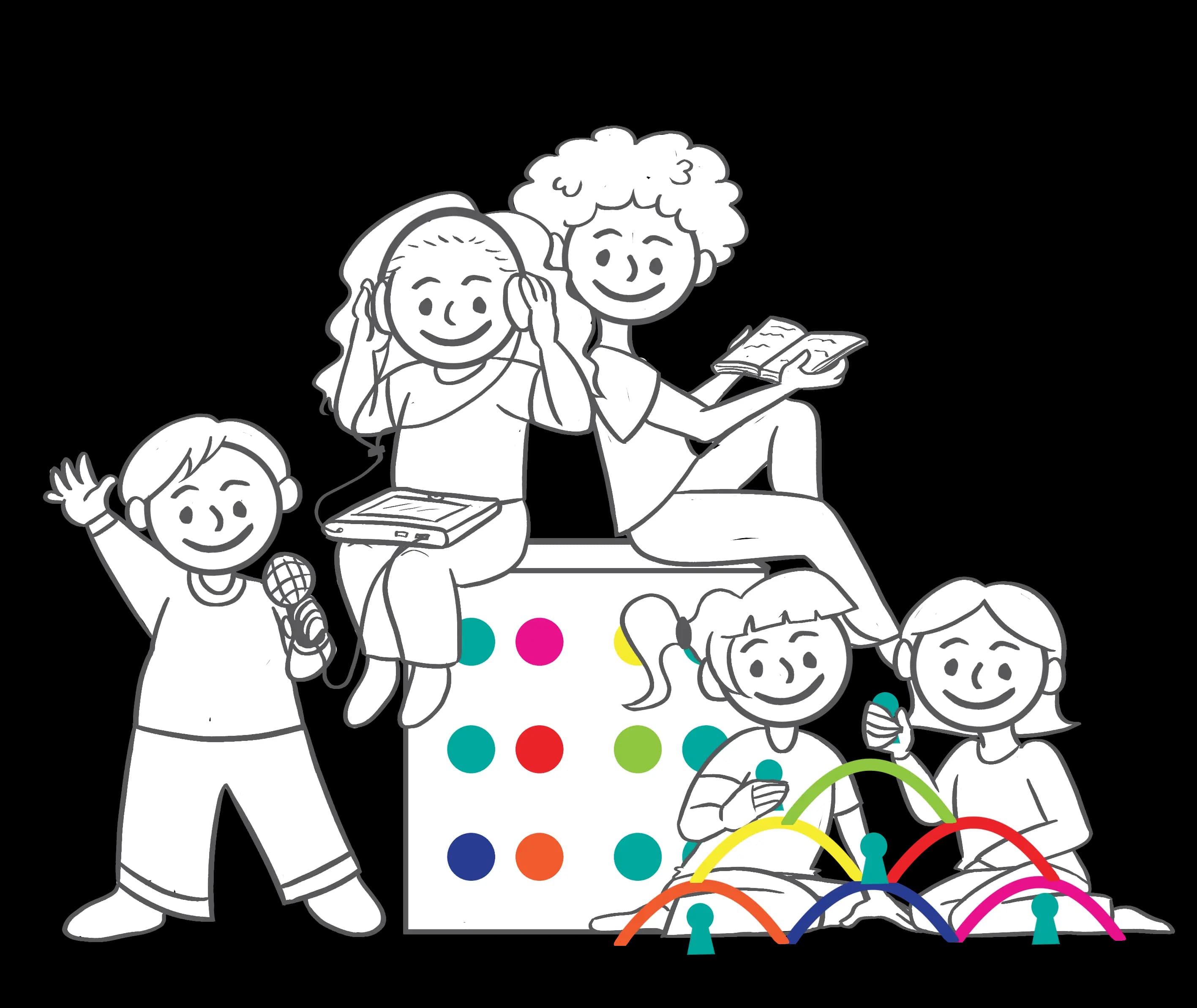 Ri2L logo with kid illustrations playing and learning.